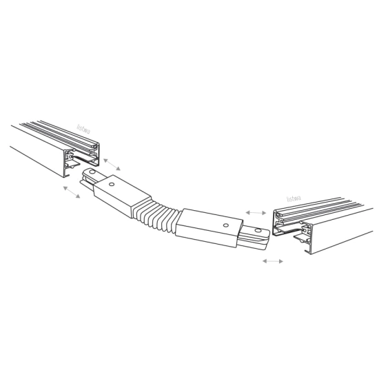 Elastyczny łącznik do szynoprzewodu, w kolorze białym