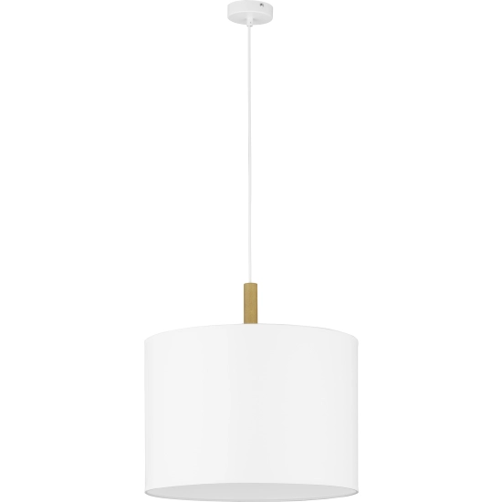Dekoracyjna lampa wisząca z białym abażurem, w stylu skandynawskim