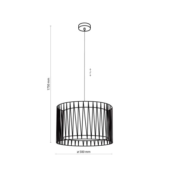 Pojedyncza lampa wisząca z plecionym abażurem, na 1 żarówkę E27