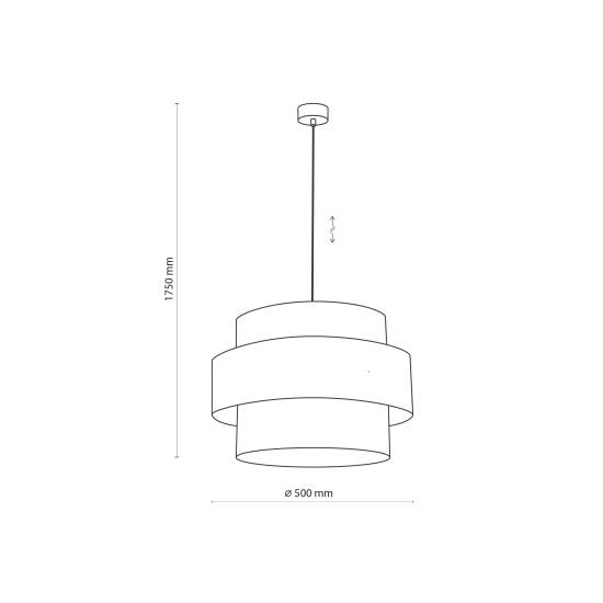 Klasyczna lampa wisząca z ozdobnym, czarno-złotym abażurem