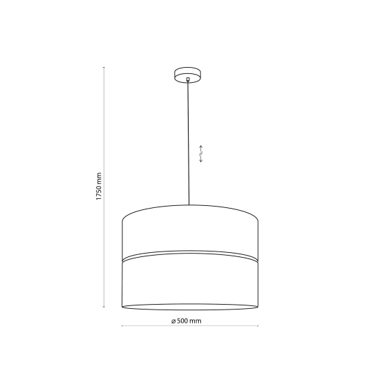 Ponadczasowa lampa wisząca z biało-złotym abażurem, do sypialni