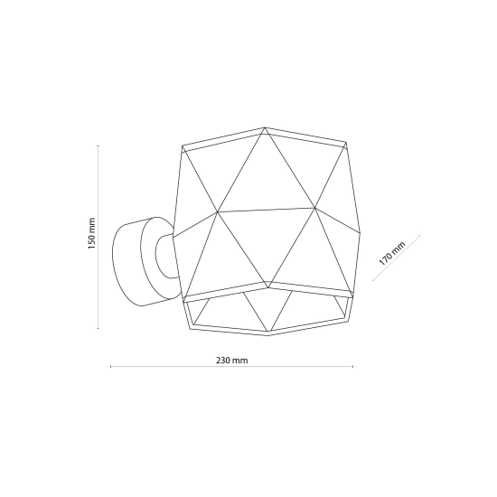Designerka, geometryczna lampa ścienna z ciemnym abażurem