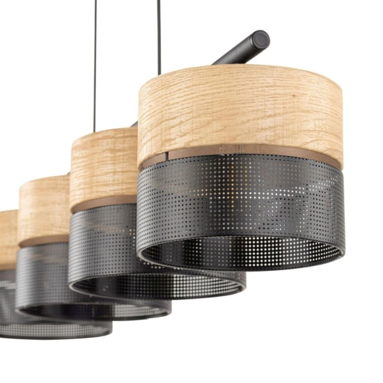 Designerska lampa wisząca z abażurami w stylu eco, do stylowej jadalni