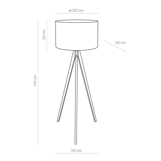 Elegancka lampa podłogowa z drewnianymi nogami, w stylu skandynawskim