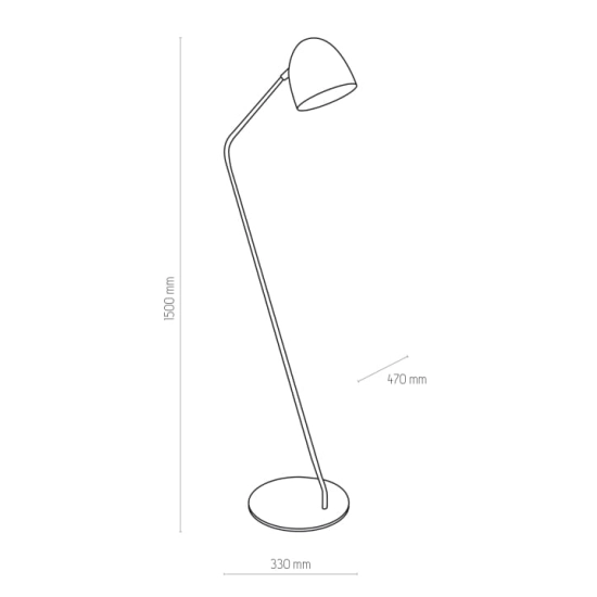 Efektowna regulowana lampa podłogowa z białym kloszem do salonu