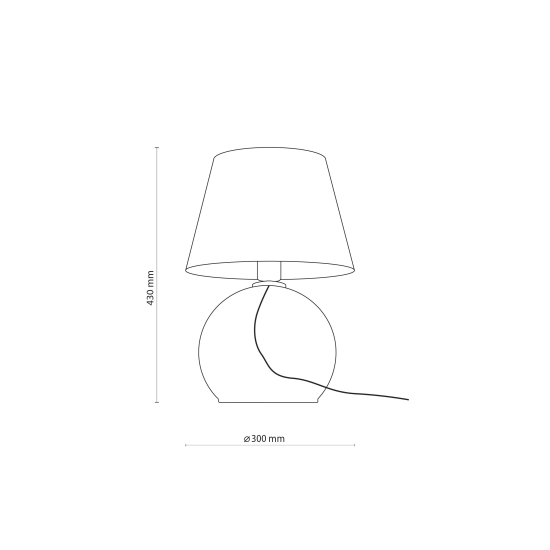 Elegancka lampka stołowa z okrągłą, szklaną, przezroczystą podstawą