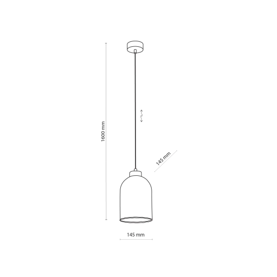 Stylowa, pojedyncza lampa wisząca z bursztynowym kloszem