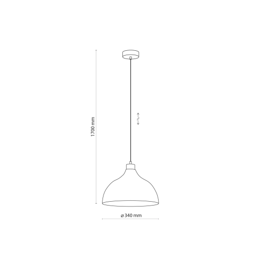 Minimalistyczna lampa wisząca w stonowanej kolorystyce, do jadalni