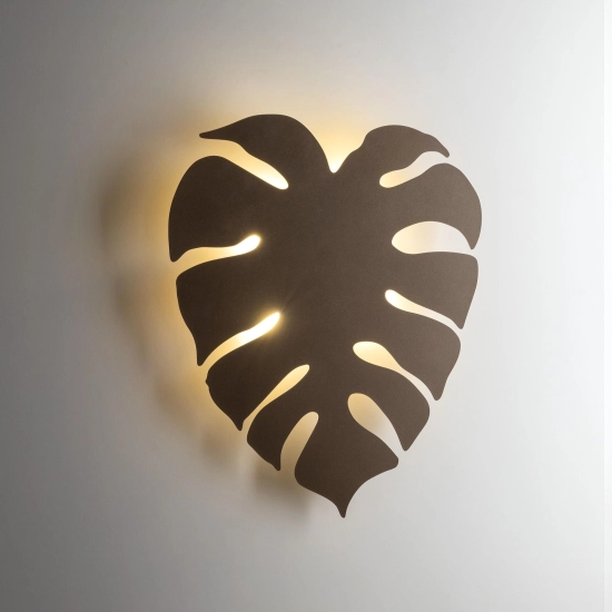 Designerska lampa ścienna w kształcie liścia, kinkiet do salonu 4xG9