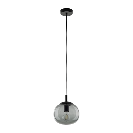 Minimalistyczna lampa wisząca z ciemnym kloszem ⌀20cm