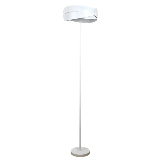 Biała lampa podłogowa do czytania na żarówkę E27