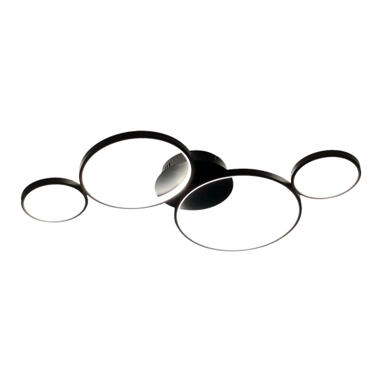 Lampa sufitowa LED z ringami w kolorze czarnym