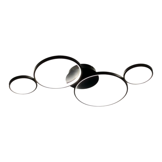 Lampa sufitowa LED z ringami w kolorze czarnym