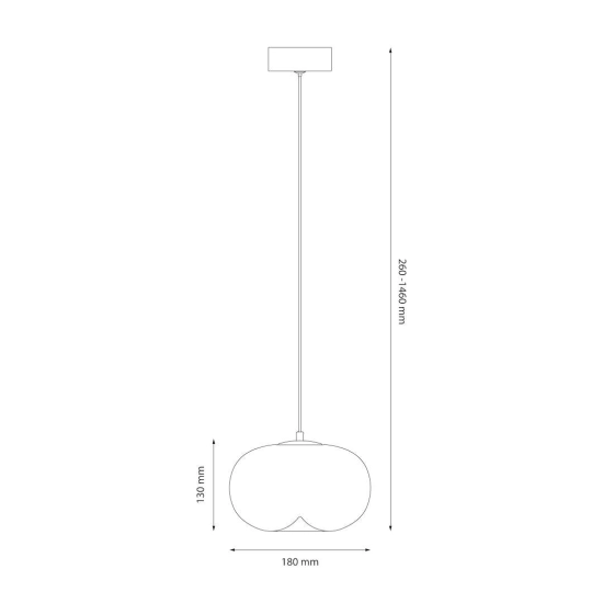 Bursztynowa lampa wisząca LED ze szklanym, okrągłym kloszem