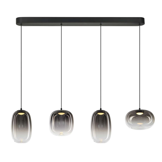 Lampa wisząca LED w stylu loftowym, cztery zwisy na listwie
