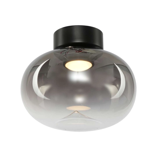 Lampa sufitowa LED z kloszem w kolorze czarnym, gradient, loft