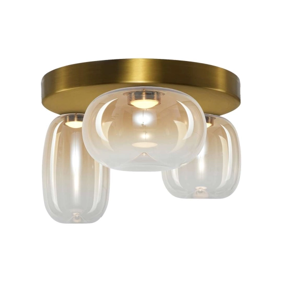 Stylowa lampa sufitowa LED w stylu glamour, trzy różne klosze