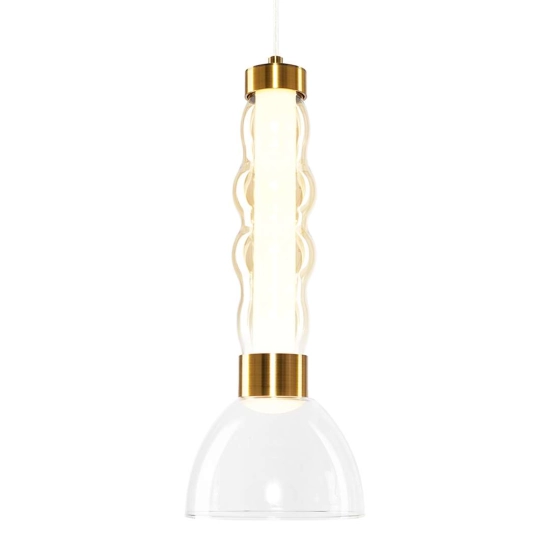 Lampa wisząca LED do eleganckiej sypialni, złota podsufitka
