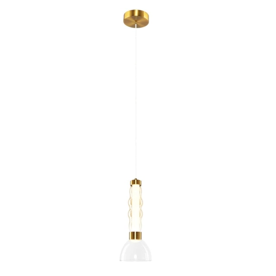 Lampa wisząca LED do eleganckiej sypialni, złota podsufitka