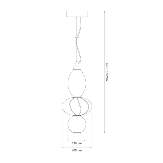 Lampa wisząca LED ze szklanymi kloszami do sypialni