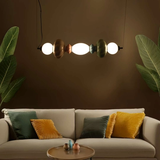 Wielokolorowa lampa wisząca LED do pomieszczeń w stylu retro