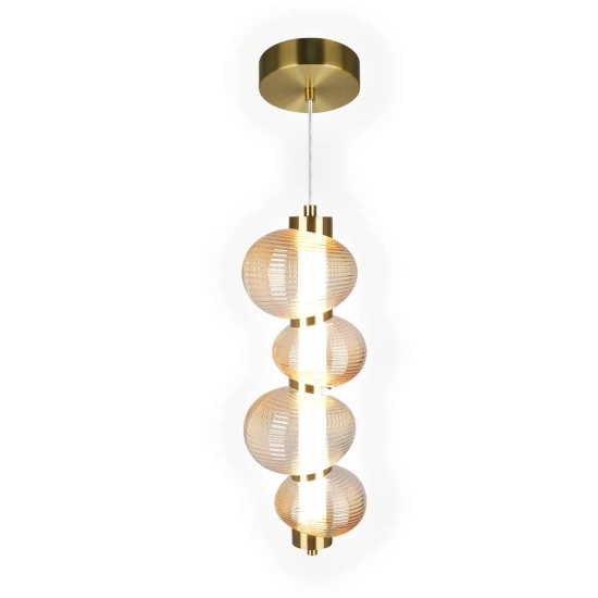 Elegancka lampa wisząca LED w stylu glamour, szklana