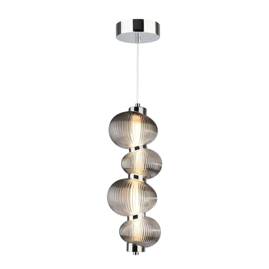 Luksusowa lampa wisząca LED o szklano-metalowej konstrukcji