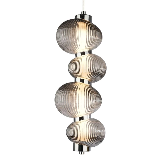 Luksusowa lampa wisząca LED o szklano-metalowej konstrukcji