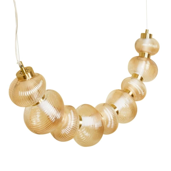 Designerska lampa wisząca LED w kolorze złotym do salonu