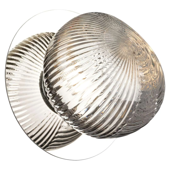 Kinkiet ścienny / lampa sufitowa z ryflowanym kloszem, LED