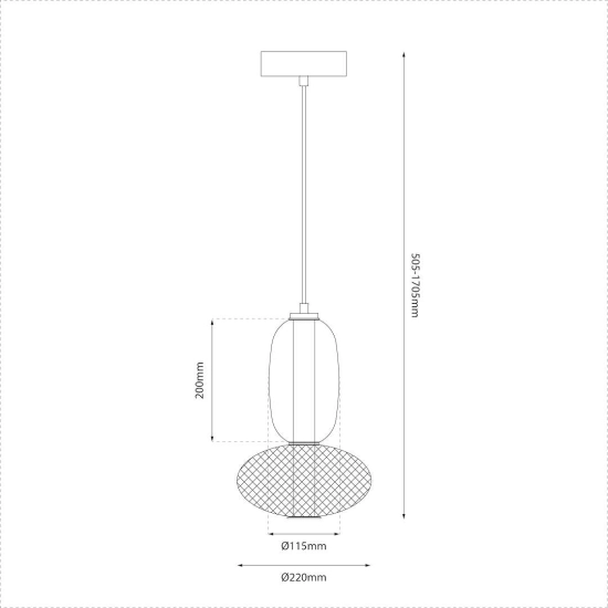 Nowoczesna lampa wisząca LED z drucianym kloszem, biało-czarna