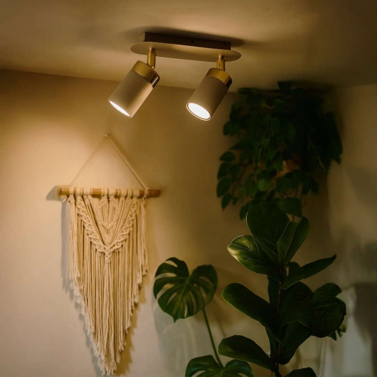 Lampa sufitowa z dwoma ruchomymi reflektorami na żarówki GU10