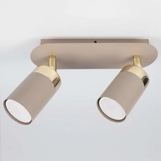 Lampa sufitowa z dwoma ruchomymi reflektorami na żarówki GU10
