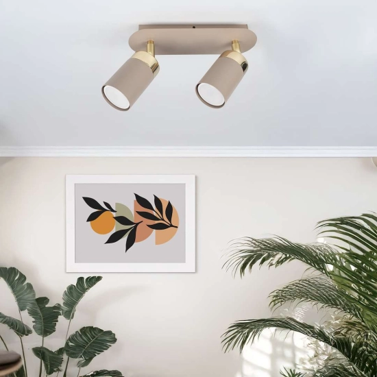 Lampa sufitowa z dwoma ruchomymi reflektorami na żarówki GU10