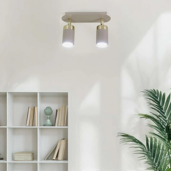 Lampa sufitowa z dwoma ruchomymi reflektorami na żarówki GU10
