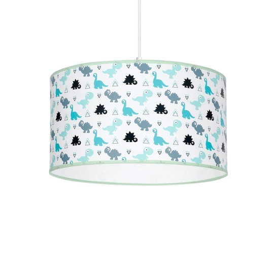Kolorowa lampa wisząca do dziecięcego pokoju, rysunki dinozaurów DINO
