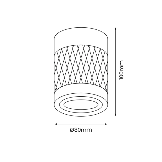 Biały downlight w kształcie tuby, zdobiony reflektor do kuchni