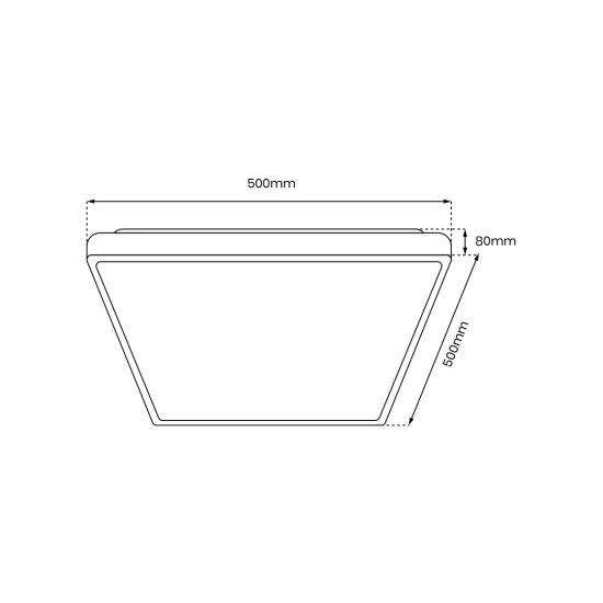 Ledowy, biały plafon sufitowy, długość boku 50cm, moc 66W QUADRO