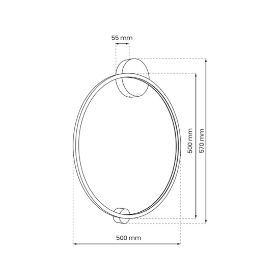 Geometryczna lampa ścienna LED łazienkowa, neutralne światło ⌀50cm