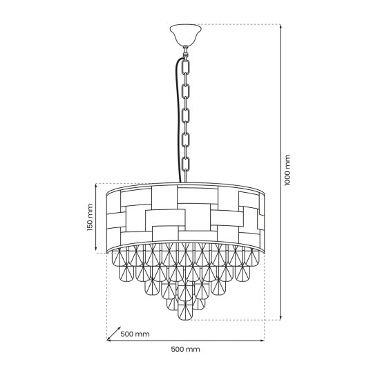 Lampa wisząca w kolorze złota, kryształowe oświetlenie glamour LUXURIA