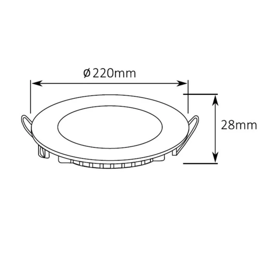 Oprawa sufitowa wpuszczana, biała, okrągła o średnicy 22cm LED 4000K