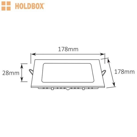 Wpust w kolorze białym, kwadratowy, o szerokości 17cm, LED 4000K