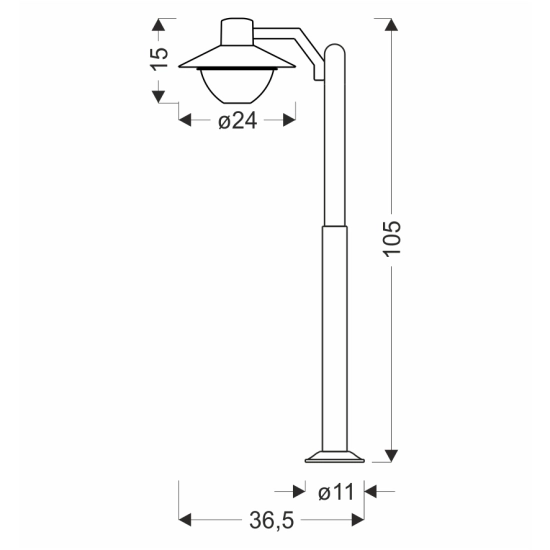 Lampa ogrodowa przypominająca latarnię 105cm wysokości