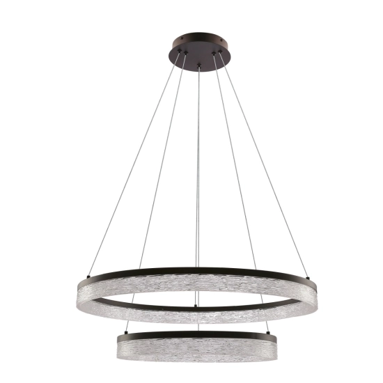 Lampa wisząca LED w kolorze czarnym, dwa okręgi