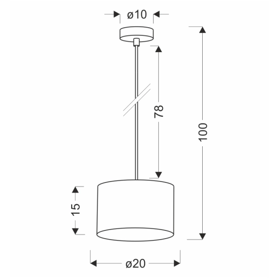 Lampa wisząca na jedną żarówkę, abażur z przezroczystą wstawką