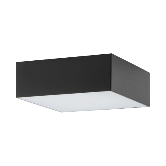 Czarny, kwadratowy spot z białą blendą, ciepłe światło LED 11x11cm 3000K