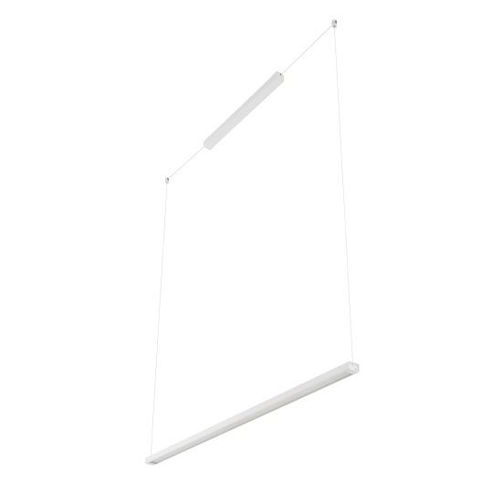 Lampa wisząca w kolorze białym, pozioma listwa na zwisach 119cm 4000K