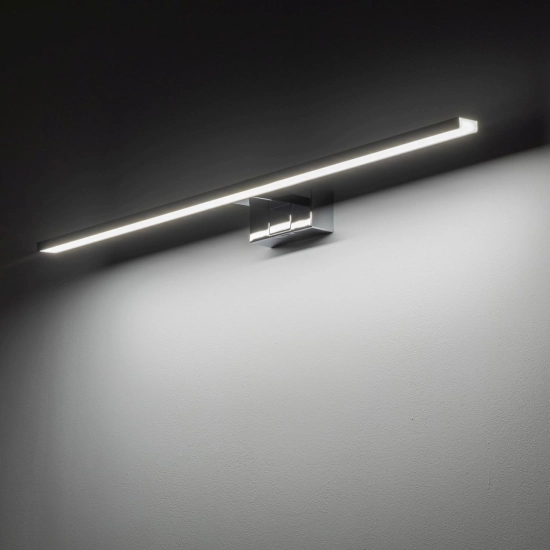 Ledowa lampa ścienna, chromowany kinkiet obrazowy 80cm LED 15W 4000K