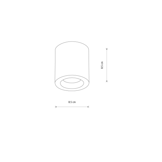 Srebrna tuba natynkowa do łazienki i korytarza IP44 8,5x8,5cm