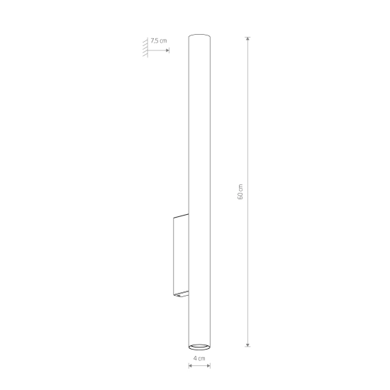 Wąska, dwukierunkowa lampa ścienna na korytarza 60cm 2xGU10 R35